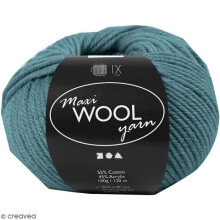 Skein of yarn - Creotime - Maxi Wool Yarn - 100 g - Petrol Blue - 55% wool, 45% polyacrylic