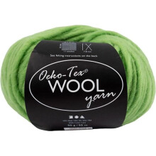 Pelote di lana - Creotime - Filato di lana - 50 g - Oeko-Tex - Verde Limone
