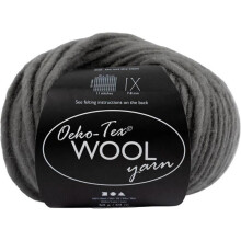 Pelote di lana - Creotime - Filato di lana - 50 g - Oeko-Tex - Grigio