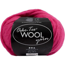 Pallina di lana - Filato di lana Oeko-Tex - 50 g - Colore rosa - Filo leggero da lavorare a maglia