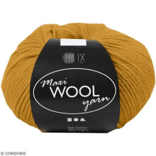 Skein of wool - Maxi Wool Yarn - 100 g - Dark Yellow - 55% wool, 45% polyacrylic