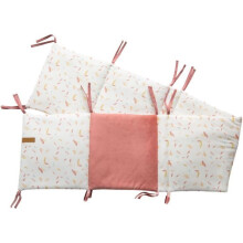 Protetor de cama adaptável - DOMIVA - Happy - Padrão de penas coloridas - 30x180 cm - Vermelho