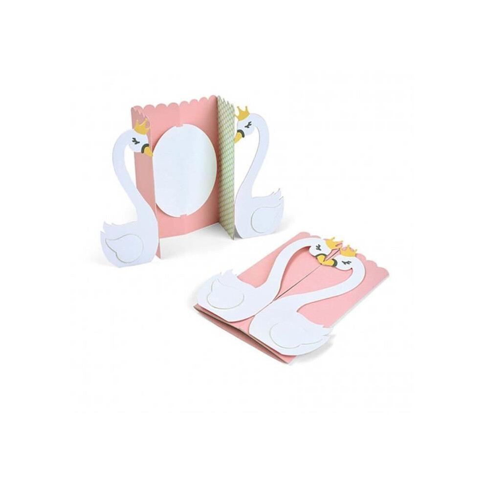 Thinlits Die Set - Sizzix - Swan Card Label Fold-A-Long - 6 Pcs - Precision Cutting - Scrapbooking 630454257394