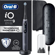 Oral-B iO 9 Electric Toothbrush - Black - 1 Brush Head - 1 Charger Travel Case - 1 Magnetic Pouch
