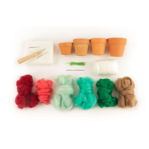 Coffret en laine cardée - Petits cactus 1