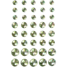 Pérolas de strass redondas com facetas, autoadesivas, diversos formatos, da linha Vivi Gade Design. ref 28322