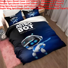 (Style F,Single(135x200cm))Astro Bot cartoon beddengoed dekbedovertrek kussenhoes set eenpersoons slaapkamer tweepersoons