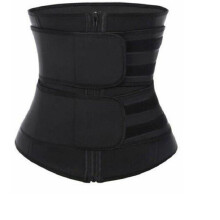 (Black, M) Trainer Women Waist Neoprene Belt Sauna Sweat Body Shaper Control Tummy Slimmer