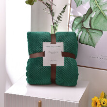 (Green, 45x65cm/17.71x25.59in) 4 Size Popcorn Waffle Blanket Fleece Travel Throw Sofa Bed Warm Blanket Cosy