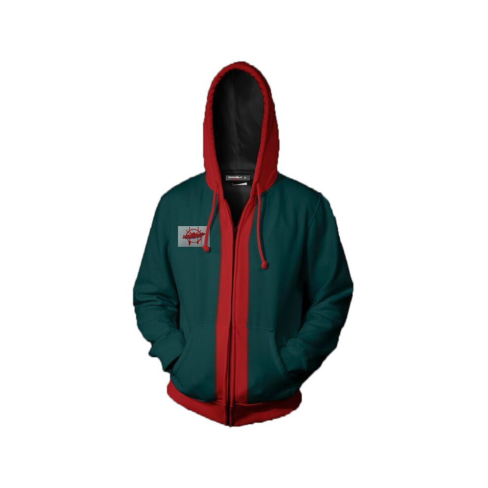 (L) Miles Men Morales Into The Spiderverse Hoodie Coat Jacket Sweatshirt