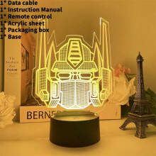 (Optimus Prime) Prime Transformers Optimus 3d Night Light Lamborghini 7 Colors Lamp Table Led