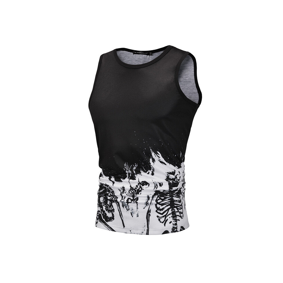 (Black Skull,L)Camisetas Sin Mangas De Verano Para Hombre Chaleco Informal Con GráFicos Impresos En 3D Camisetas Sin Mangas-image