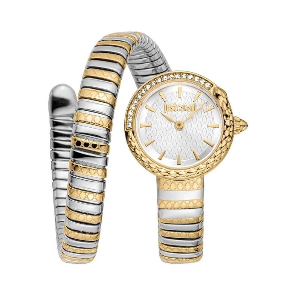 Just Cavalli Signature Snake Womens Stainless Steel Silver & Gold Color Two Tone Watch - JC1L301M0065