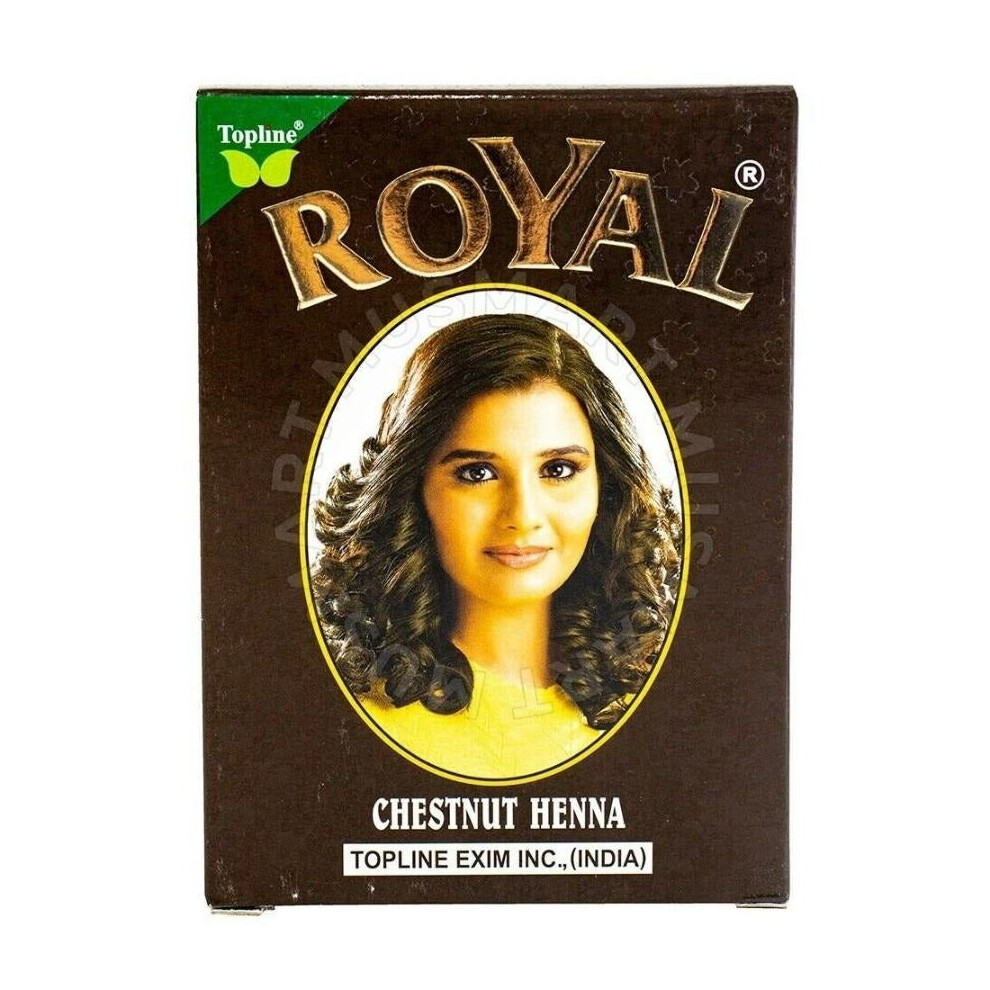 Brown Royal Chestnut Henna Hair Color |Provides Long-Lasting, Natural-Looking Results|Gentle, Scalp - 60G