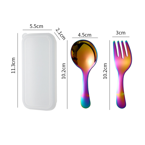 Mini Spoon Fork Tableware Outdoor Camping Stainless Steel Cutlery Set 1
