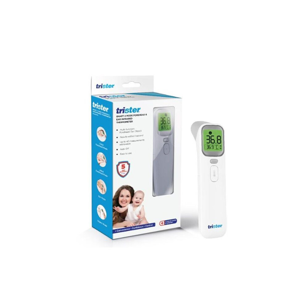Trister Smart 4 Mode Forehead & Ear Infrared Thermometer TS 240TFR | for Baby, Kids & Adults | Touchless, Fever Alarm, Memory Function