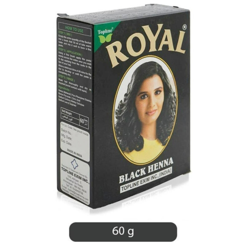 Black Royal Herbal Henna Hair Color|Conditions And Strengthens While Coloring - 60G