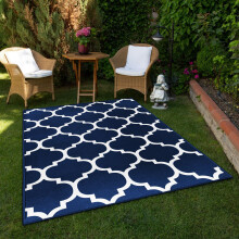 (Ava Navy, 120 x 170 cm (3.9 ft x 5.6 ft)) Printed Rug Modern Area Carpet - Non Slip Living Room & Bedroom Floor Mat