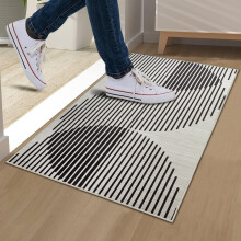 (Black Waves, 40 x 60 cm (1.3 ft x 2ft)) Printed Rug Modern Area Carpet - Non Slip Living Room & Bedroom Floor Mat
