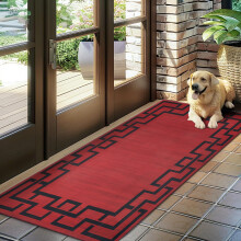 (Red Lexi, 80 x 300 cm (2.6 ft x 9.8 ft)) Printed Rug Modern Area Carpet - Non Slip Living Room & Bedroom Floor Mat