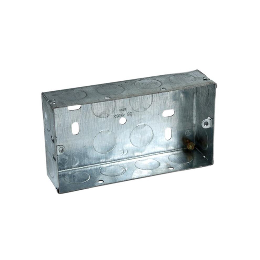 Axiom Electrical Mb225 Metal Twin Socket Box 25Mm (Pack 5) Aximb225 5027825995484