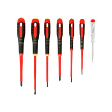 Bahco BE-9887S ERGO VDE Insulated Screwdriver Set - 7 Piece High Voltage Tool Kit