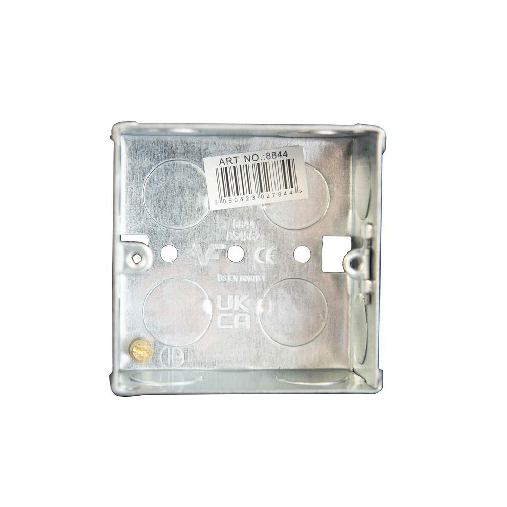 Dencon 1-Gang 35Mm Metal Back Box For Safe Electrical Installations 5012292188446