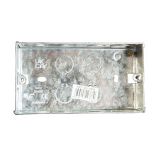 Durable Dencon Metal Back Box for 2-Gang Electrical Installations - 45mm Depth, BS4662 Compliant