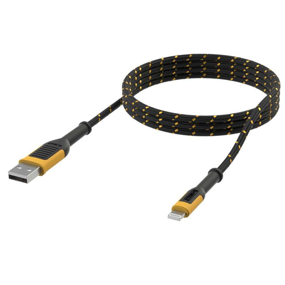 Dewalt Telecoms Dewalt Dwg Usb A To Lightning Reinforced Charging Cable 1.2M (4Ft) Dwt1311359