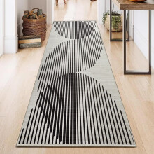 (Black Waves, 80 x 150 cm (2.6 ft x 5 ft)) Printed Rug Modern Area Carpet - Non Slip Living Room & Bedroom Floor Mat