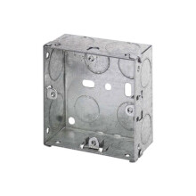 Heavy-Duty 1-Gang Metal Back Box with Adjustable Lugs - 25mm for Reliable Electrical Installations