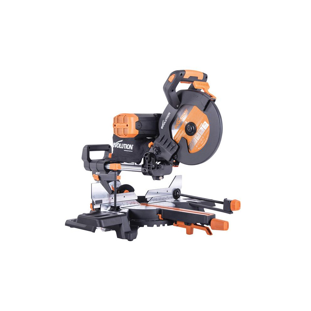 Evolution 053-0001C R255SMS-DB+ Multi-Material Sliding Mitre Saw 255mm 2000W 240V EVLR255SMSDB