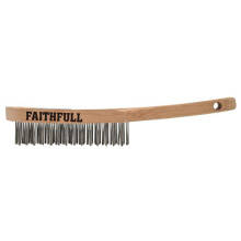 Faithfull Heavy-Duty Stainless Steel Scratch Brush - 3 Row FAI680S3F