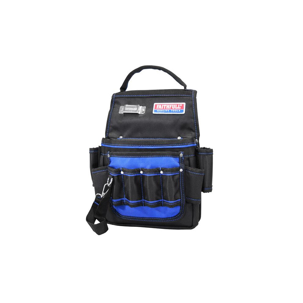 Faithfull Durable Electricians Tool Pouch - 2100D Nylon With Multiple Tool Slots