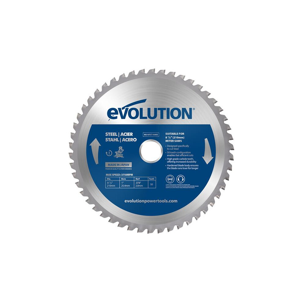 Evolution Mild Steel Cutting Mitre Saw Blade 210 X 25.4Mm X 50T 849713090881