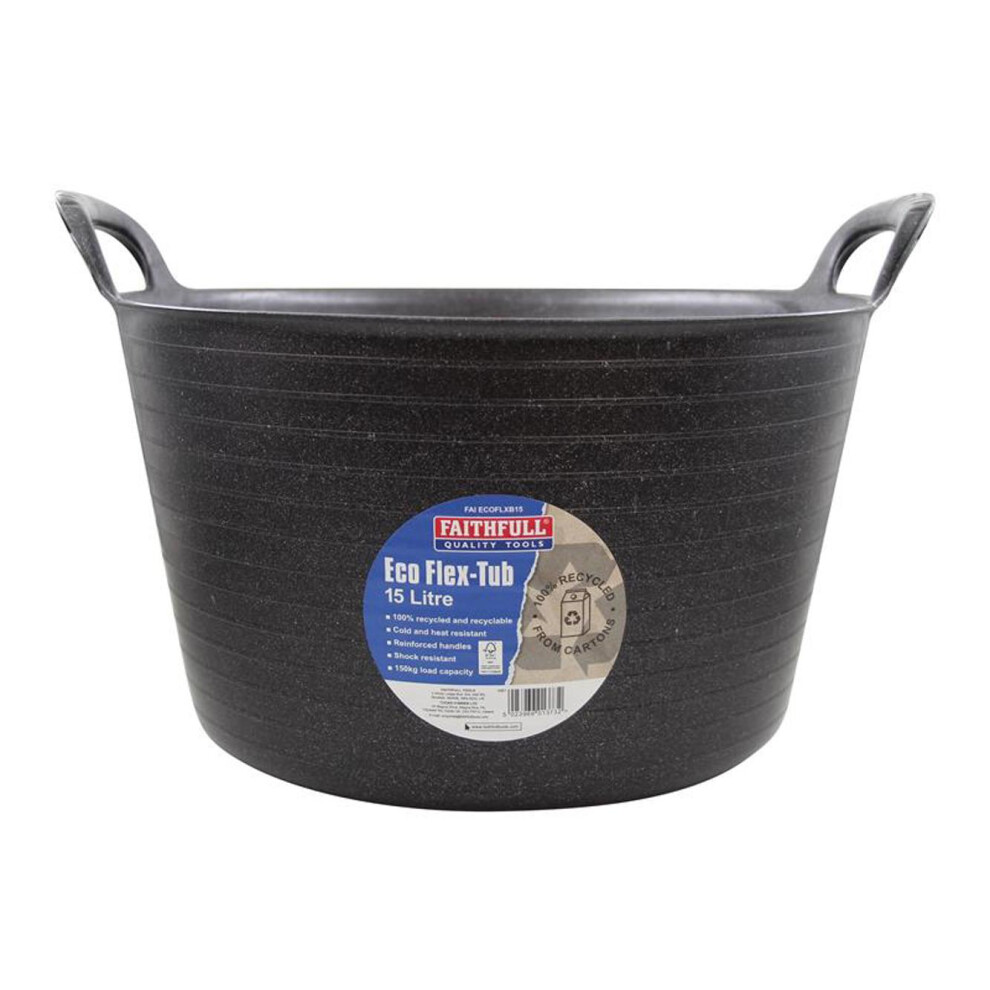Faithfull Eco Flex Tub Bucket 15 Litre - Recycled Faiecoflxb15 Black