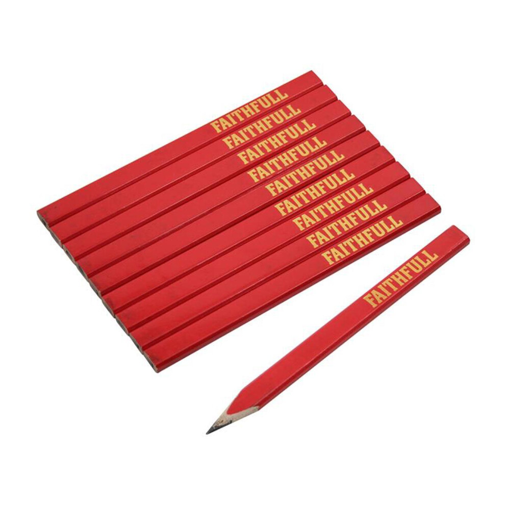 Faithfull Fsc Carpenter's Pencils - / Medium Pack 10 Faicpr10fsc Red