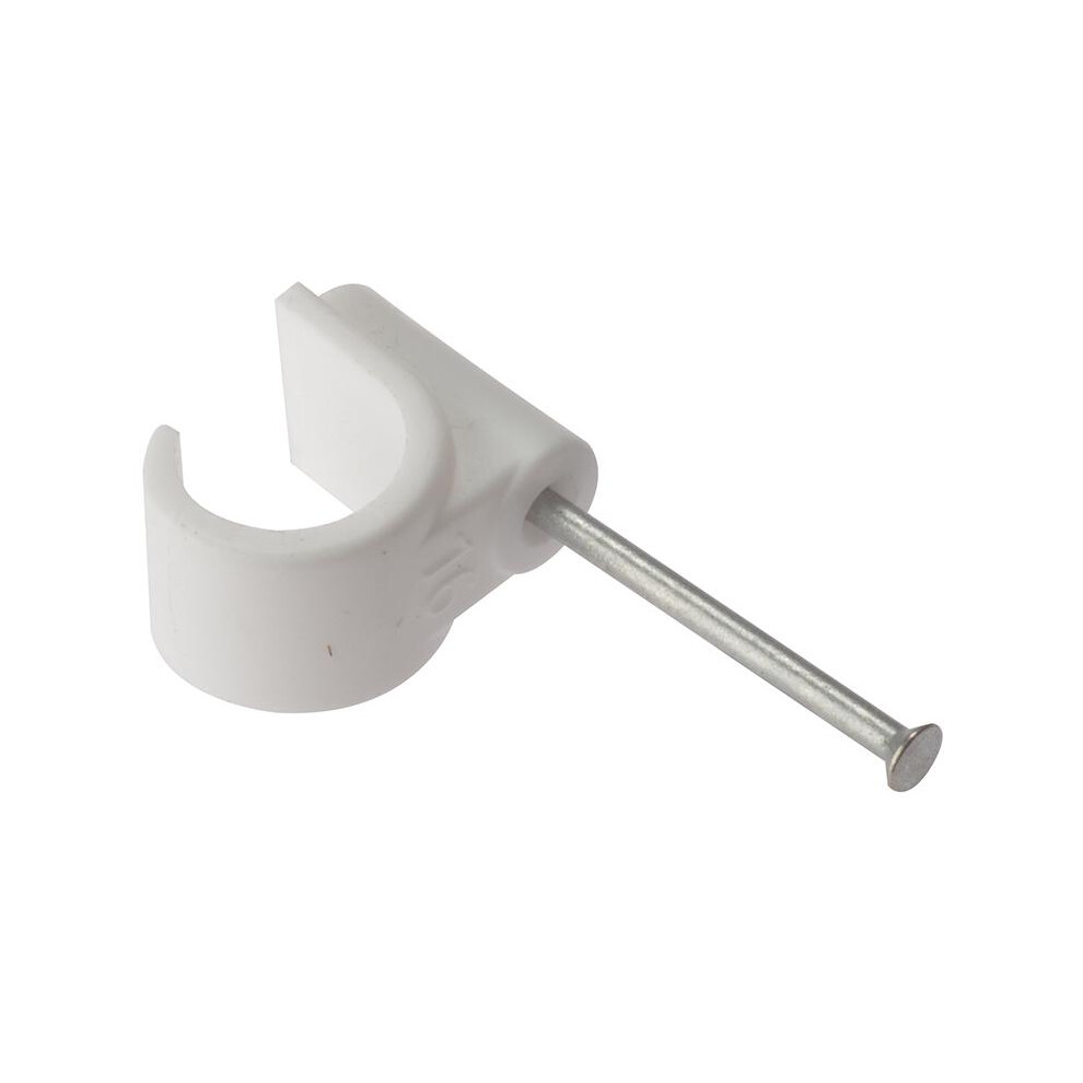 Forgefix High-Quality 16Mm Pipe Clips With Masonry Nails - 100 Pack For Efficient Central Heating Installation