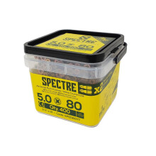 ForgeFix SPE580YT Spectre PZ Compatible Wood Screw CSK ZYP 5.0 x 80mm Tub 400