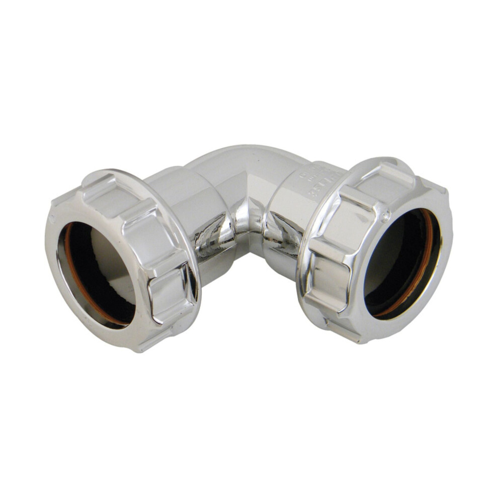 Floplast Compression Waste 90' Bend 32Mm Chrome 5055149928727