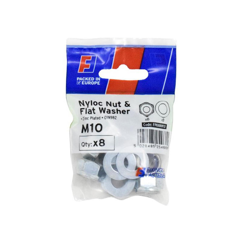 Forgefix Fpknnw10 Nyloc Nut & Washer M10 Forgepack 8 Forfpknnw10