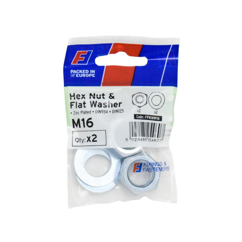 Forgefix Fpknw16 Nut & Washer M16 Forgepack 2 Forfpknw16