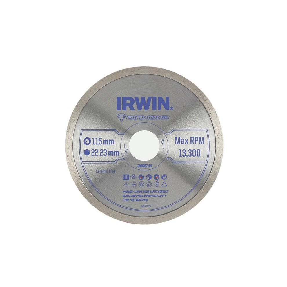 Irwin 115Mm Continuous Rim Diamond Blade For Precision Ceramic Tile Cutting 5054905294069