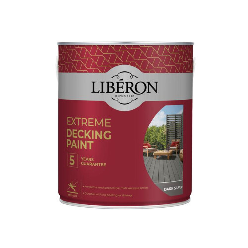 Liberon Extreme Decking Paint Dark Silver 2.5 Litre