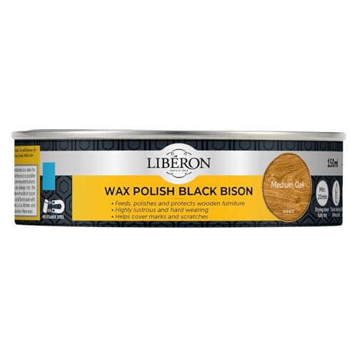 Liberon Black Bison Wax Paste for Medium Oak - 150ml Premium Wood Finish 2