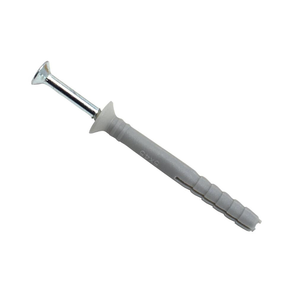 Premium 200 Pack Of 5X45mm Nylon Hammer-In Fixings For Easy Installations 5050420058360