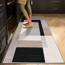 (Milo Neutral, 60 x 220 cm (2 ft x 7 ft)) Printed Rug Modern Area Carpet - Non Slip Living Room & Bedroom Floor Mat