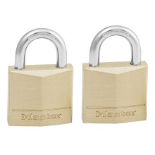 Master Lock 130EURT Solid Brass 30mm Padlock 4-Pin - Keyed Alike x 2 MLK130T