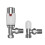Pro Plus Angled TRV + Lockshield 15mm - White & Chrome (Tulip Style) 1