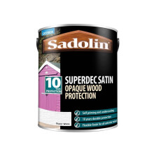 Sadolin 5028827 Superdec Opaque Wood Protection Super White Satin 5 litre SAD5028827
